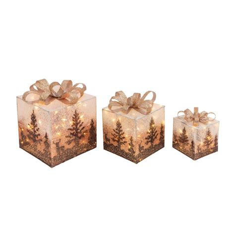 electric light gift box decor|Gerson International Electric Operated Lighted .